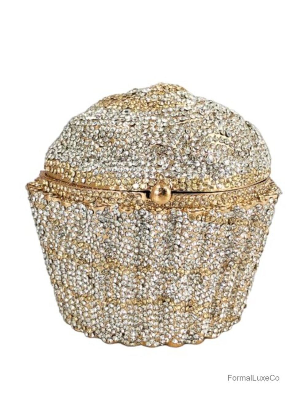 Crystal Cupcake Clutch Purse, Evening Handbag with Rhinestones